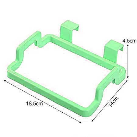 1168 Kitchen Plastic Garbage Bag Rack Holder ( Green Color )