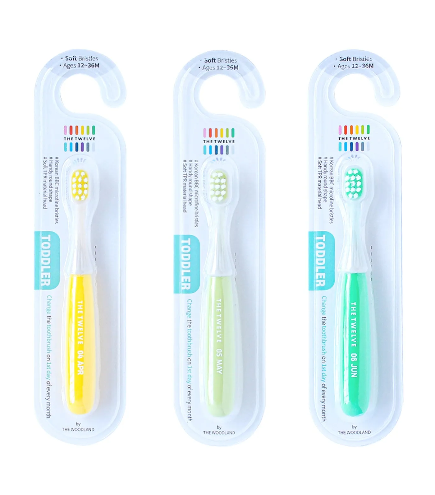 12-Piece Toddler Toothbrush Set - Pastel