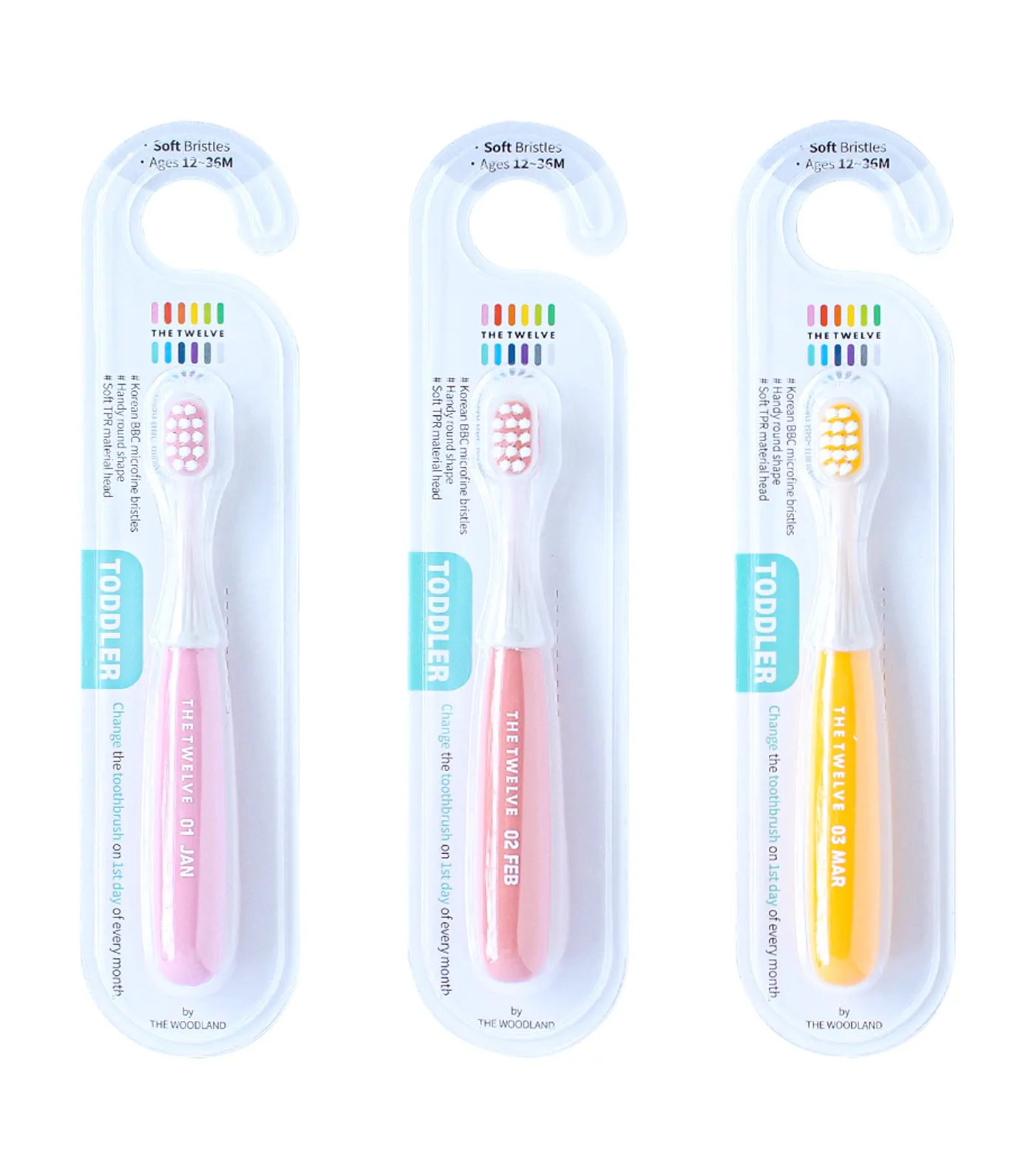 12-Piece Toddler Toothbrush Set - Pastel