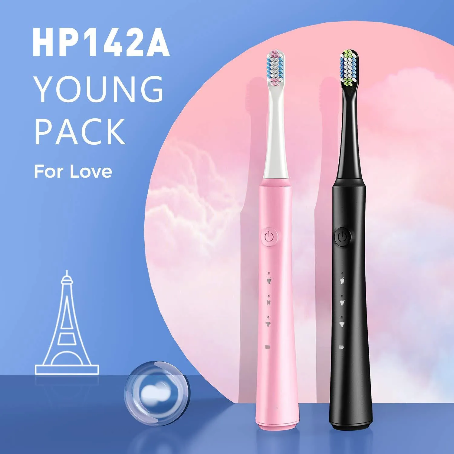 142AP Dual Sonic Electric Toothbrush With 8 Heads