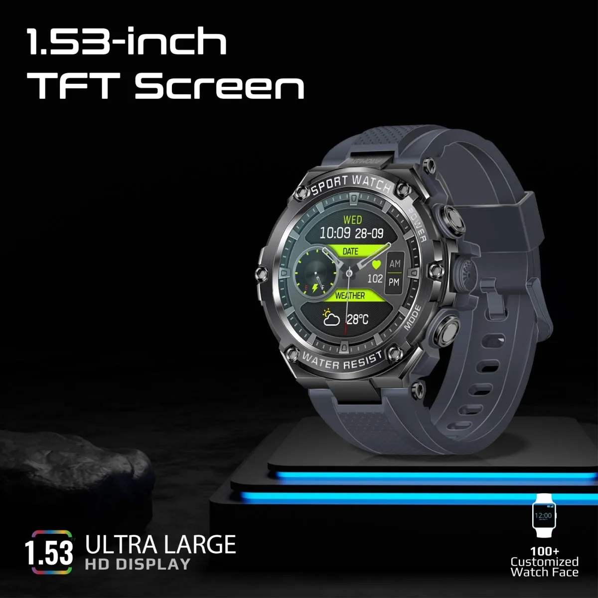 1.53" Round Screen Fitness Tracker Smartwatch with BT Calling