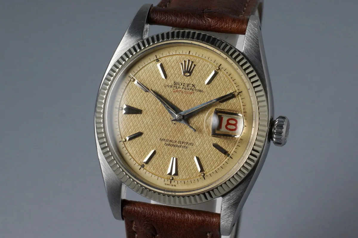 1955 Rolex DateJust 6305 1 with Red DateJust Waffle Dial