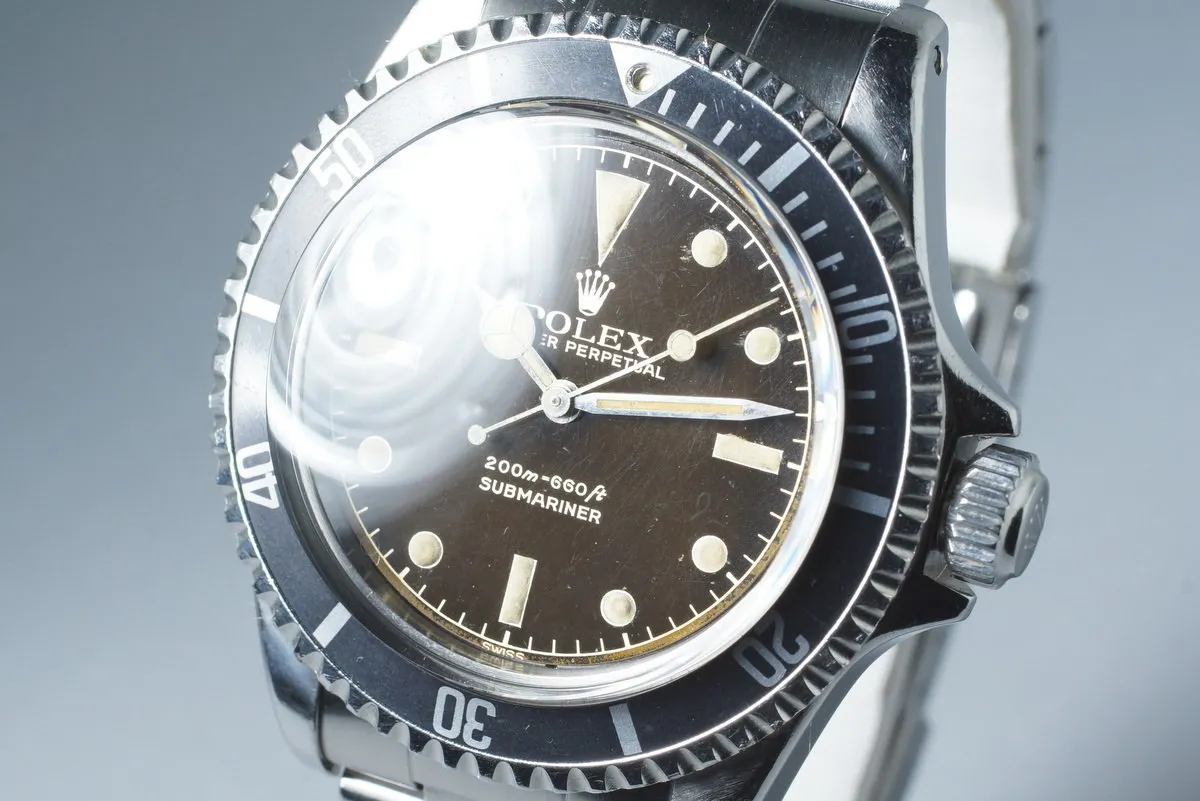 1962 Rolex Submariner 5512 PCG with Gilt Glossy Chapter Ring Chocolate Tropical Dial