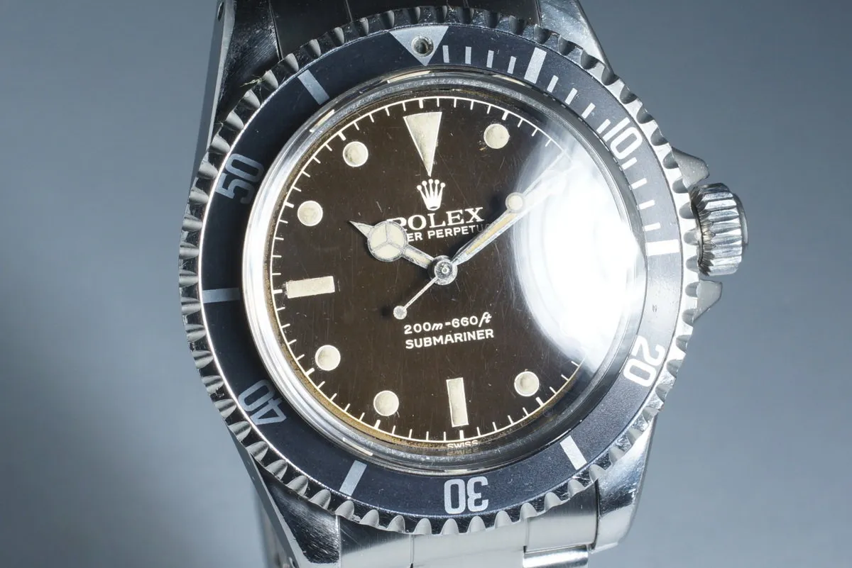 1962 Rolex Submariner 5512 PCG with Gilt Glossy Chapter Ring Chocolate Tropical Dial