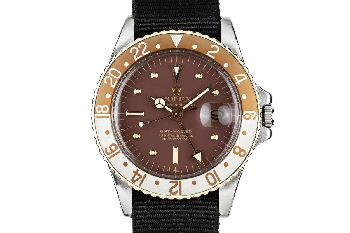 1975 Rolex Two Tone GMT-Master 1675 with Brown Nipple Dial