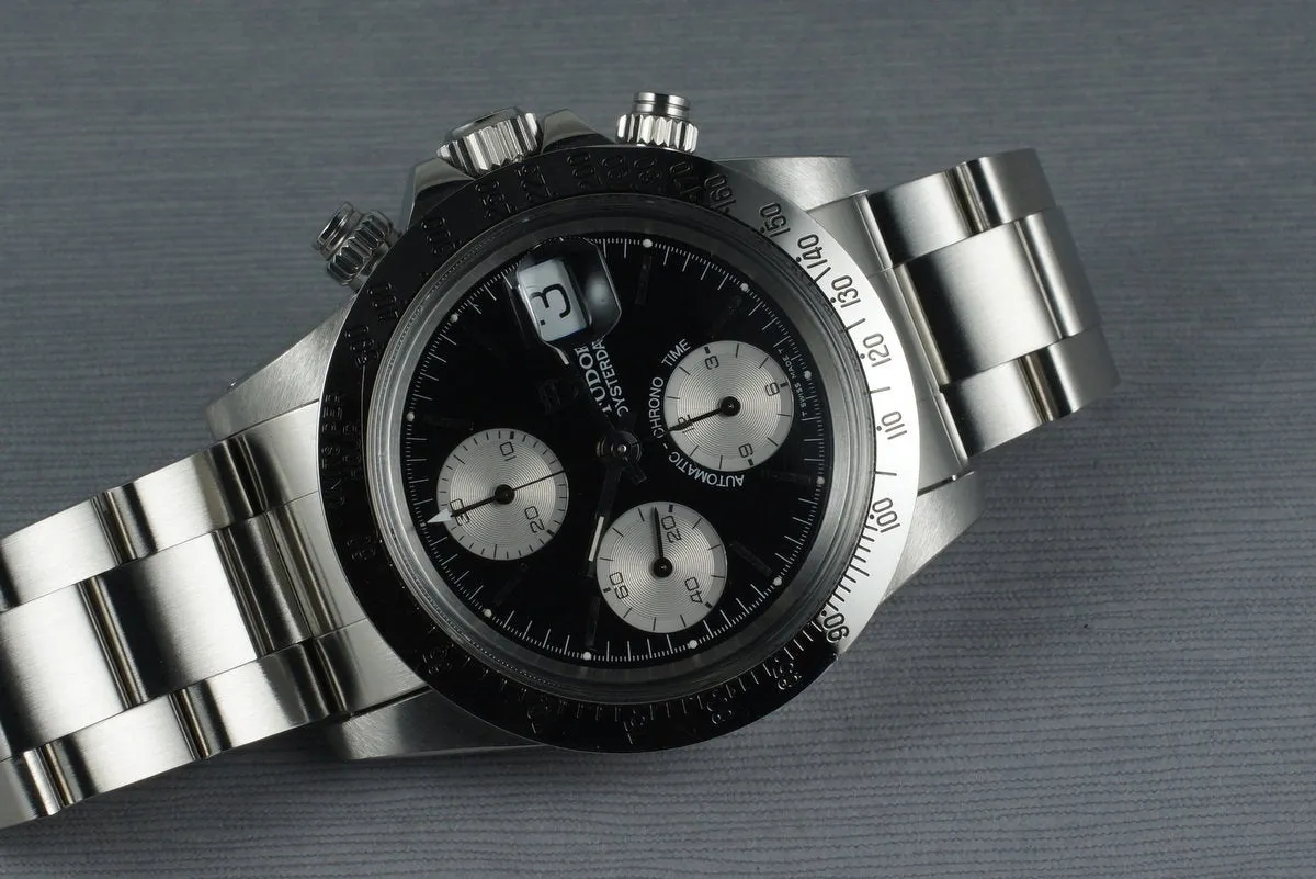 1994 Tudor Chronograph Big Block 79180 with Black Dial and Papers