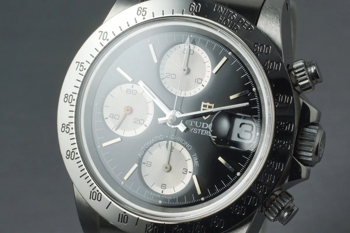 1994 Tudor Chronograph Big Block 79180 with Black Dial and Papers