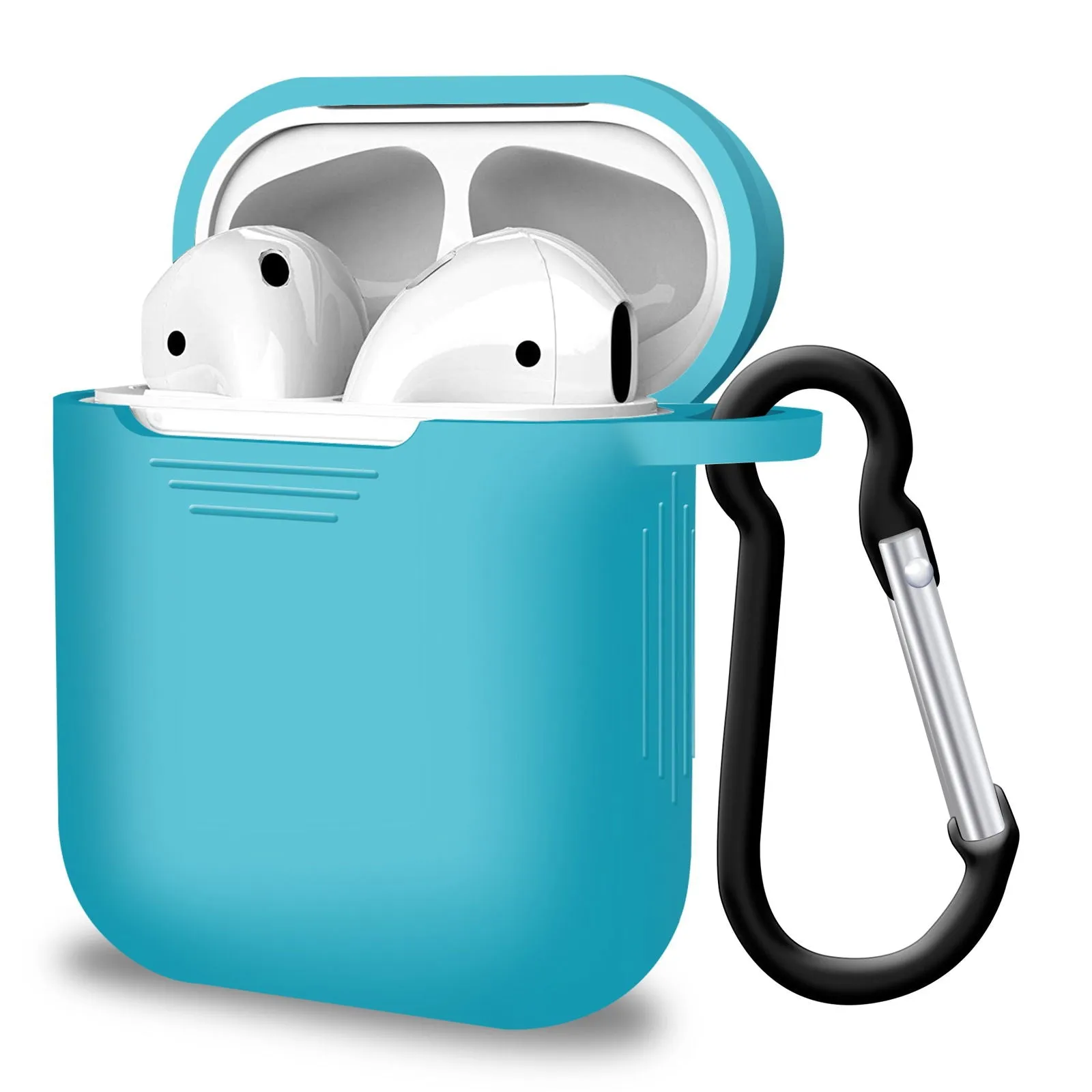 2 in 1 Apple Airpods Silicone Case Earphone Charge Skin Cover Sky Blue