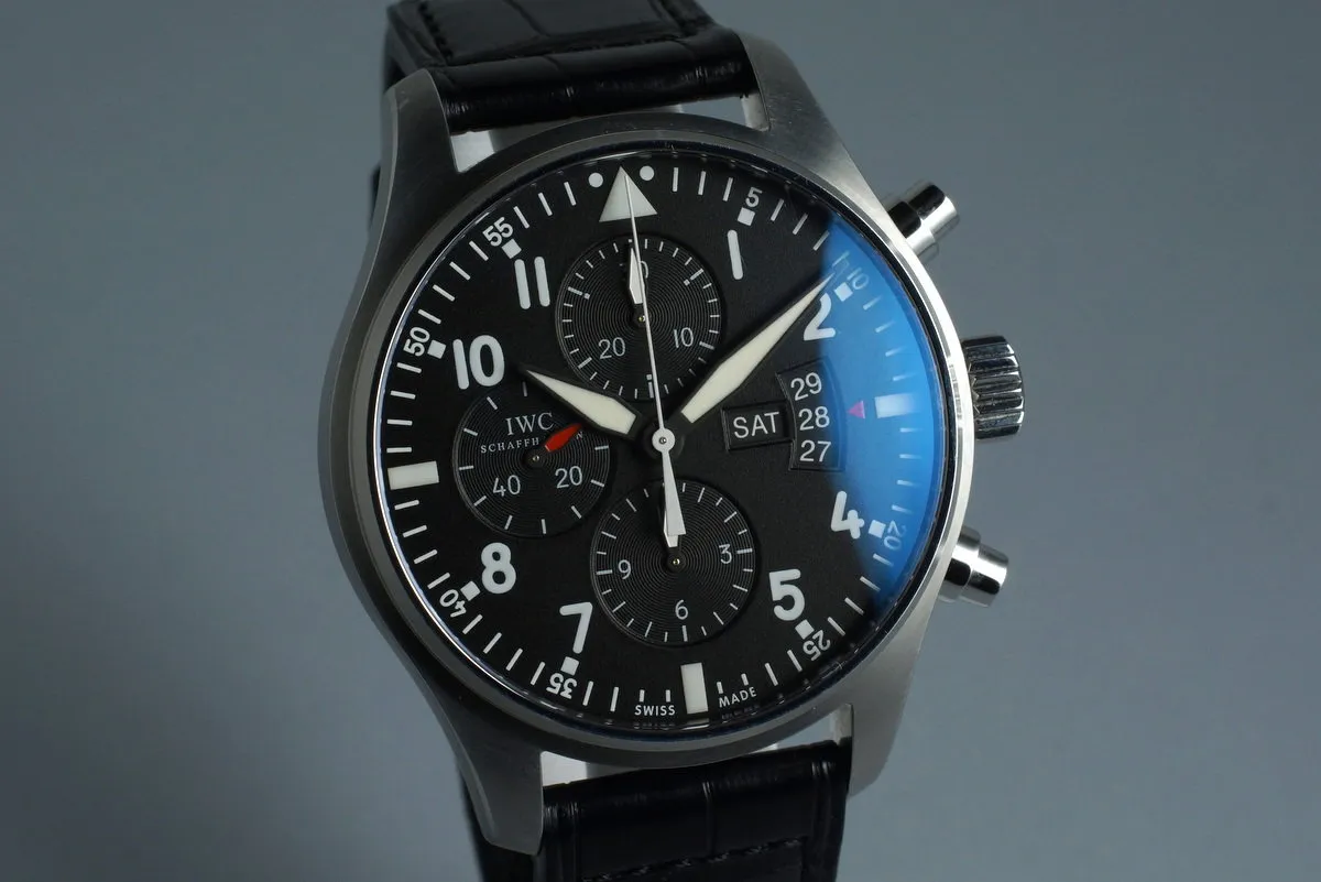 2014 IWC Pilot’s Chronograph IW3777-001 with Box and Papers