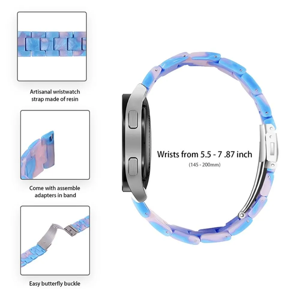 20mm smooth resin watch strap for Garmin watch - Blue / Pink