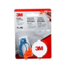 3M™ Corded Reusable Earplugs, 90586H1-DC, 1 pair with case/pack, 10
packs/case