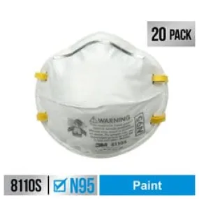 3M™ Performance Paint Prep Respirator N95 Particulate, 8110SP20-DC, Size
Small, 20 eaches/pack, 4 packs/case