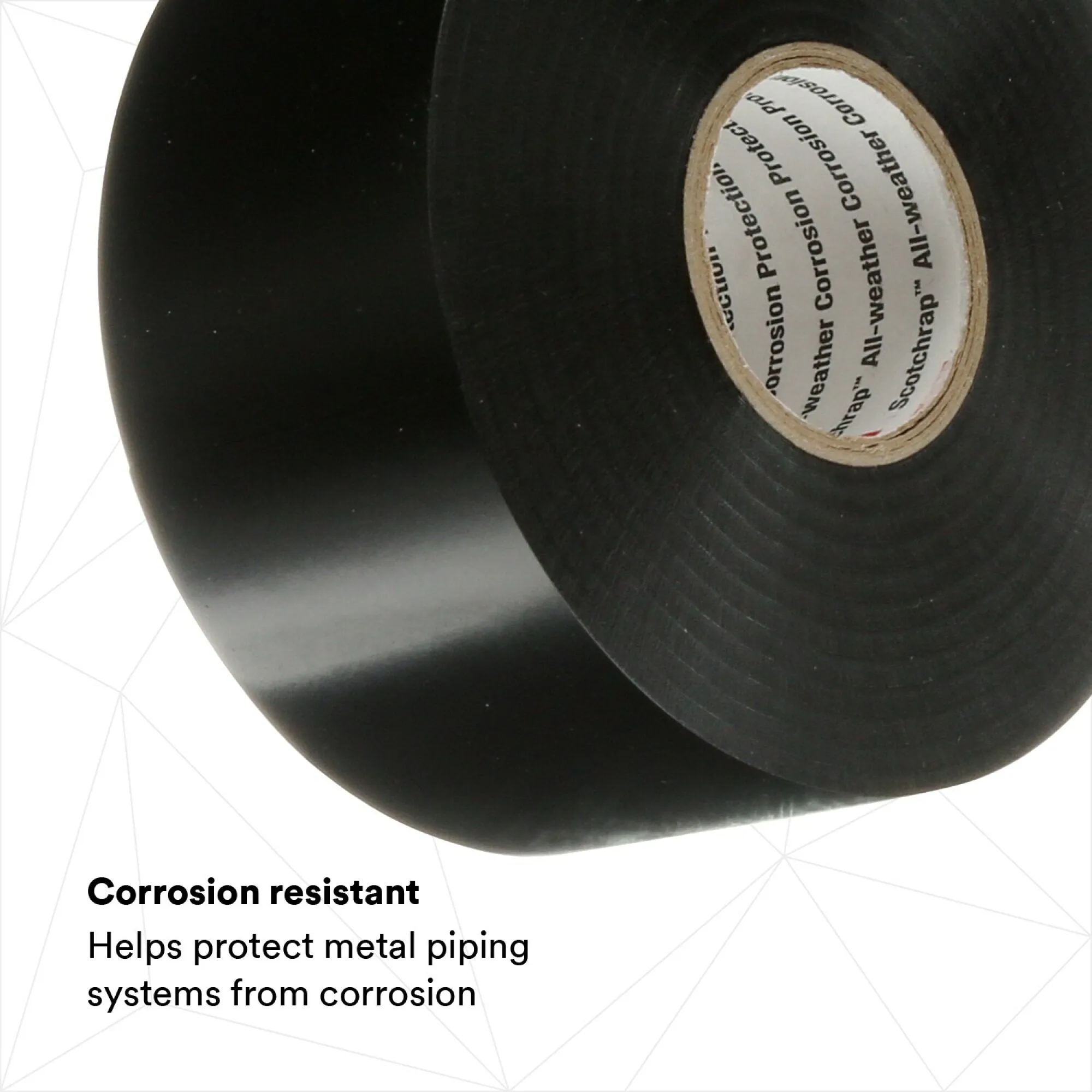 3M Scotchrap Vinyl Corrosion Protection Tape 50, 2 in x 100 ft,Unprinted, Black