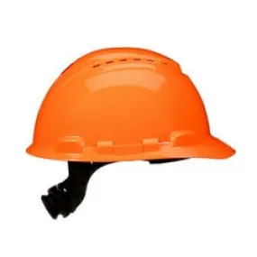 3M™ SecureFit™ Hard Hat H-706SFV-UV, Orange, Vented, 4-Point Pressure Diffusion Ratchet Suspension, with UVicator, 20 ea/Case