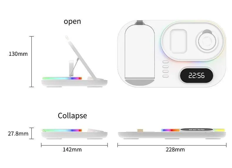 4 in 1 Wireless Charger Stand For iPhone Apple Watch AirPods Pro Samsung S21 Galaxy Watch