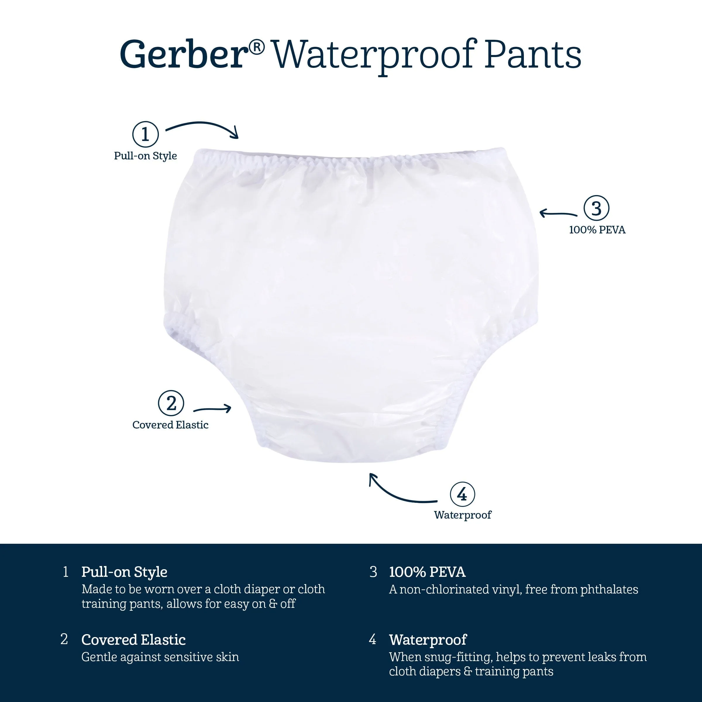 4-pack White Waterproof Pants