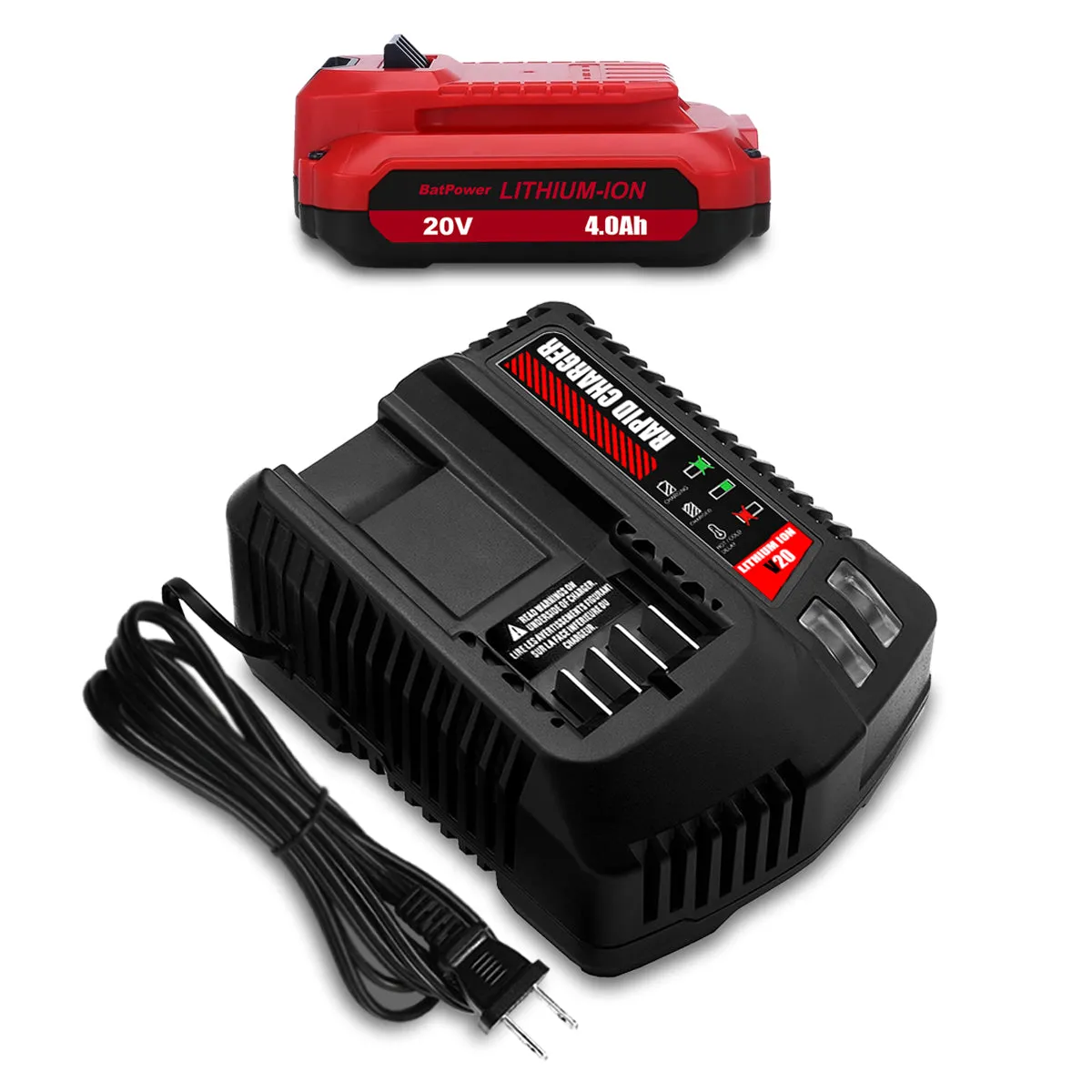 4.0Ah CMCB202 20V V20 Compact Batteries with Charger Combo Replacement for CRAFTSMAN 20V V20 Battery and Charger Kit CMCB104 20V 1.5Ah CMCB201-2 2.0Ah