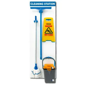 5S Squeegee, Mop & Bucket Cleaning Shadow Board