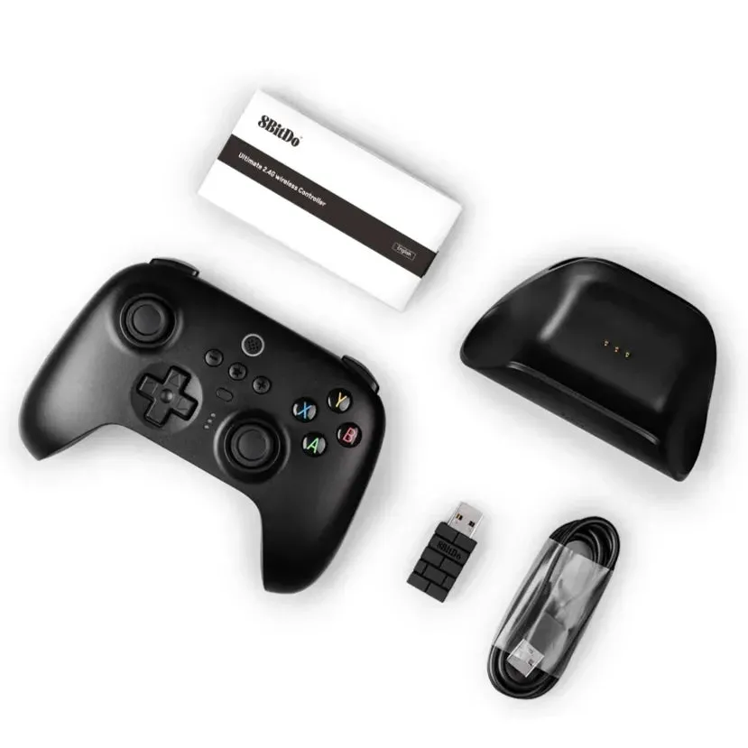 8BitDo Ultimate 2.4g Gaming Controller with Charging Dock: Upgraded Hall Effect version, for PC, Steam, Android, Apple