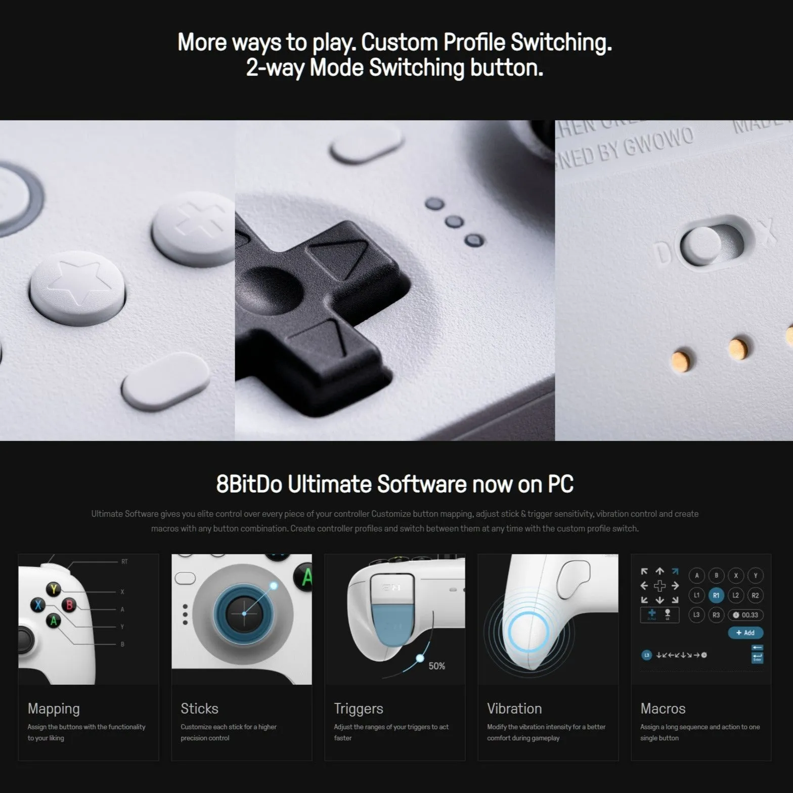 8BitDo Ultimate 2.4g Gaming Controller with Charging Dock: Upgraded Hall Effect version, for PC, Steam, Android, Apple