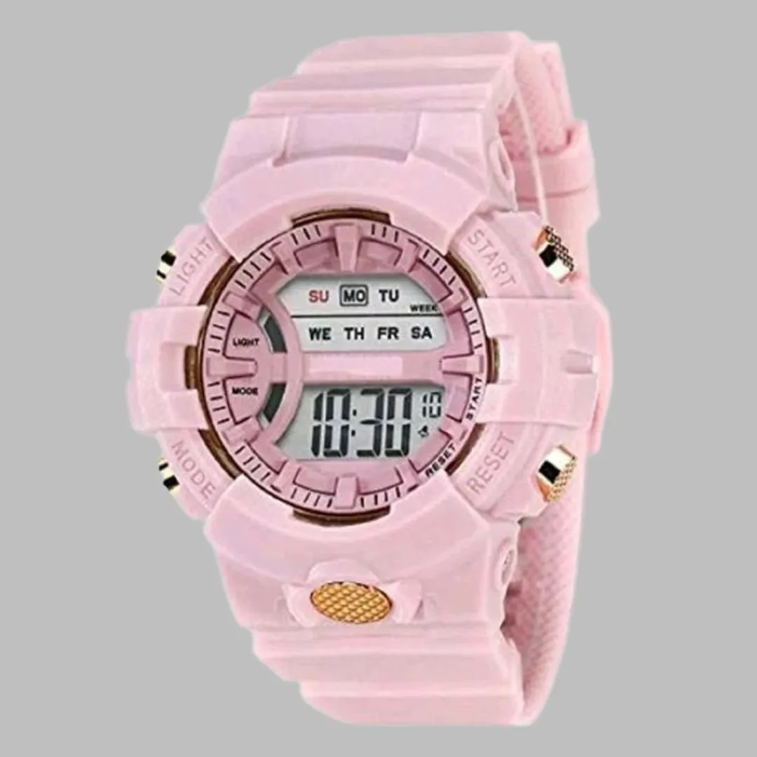 Acnos Attractive unisex stylish Digital Watch multifunction sockproof Pink