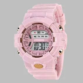 Acnos Attractive unisex stylish Digital Watch multifunction sockproof Pink