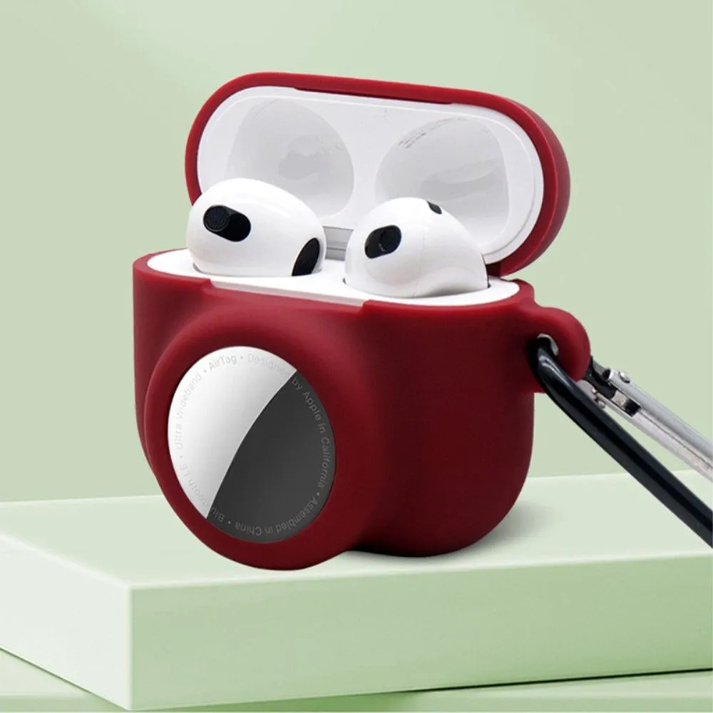 AirPods 3 / AirTag 2-in-1 silicone cover - Wine Red