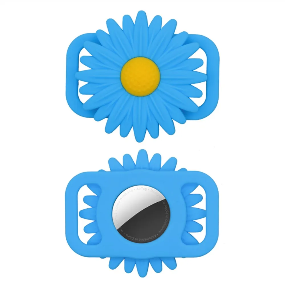 AirTags daisy flower silicone cover - Blue