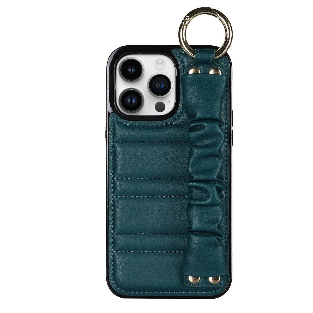 Amara Luxury Leather iPhone Case With Pleated Wristband