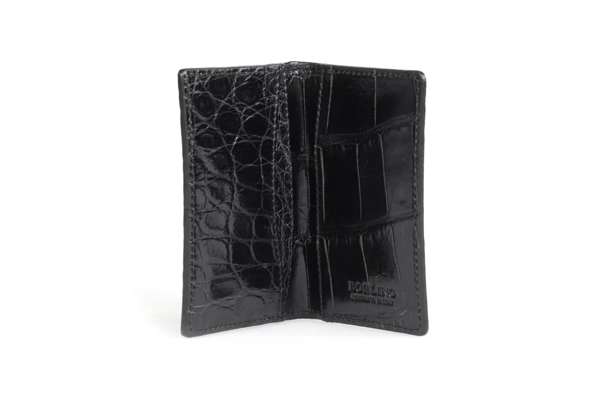 American Alligator Leather Business/Credit Card Case - Onyx Black