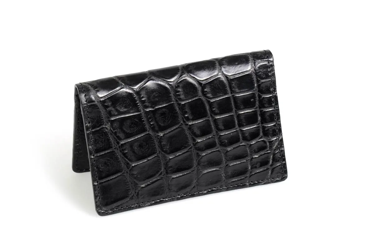 American Alligator Leather Business/Credit Card Case - Onyx Black