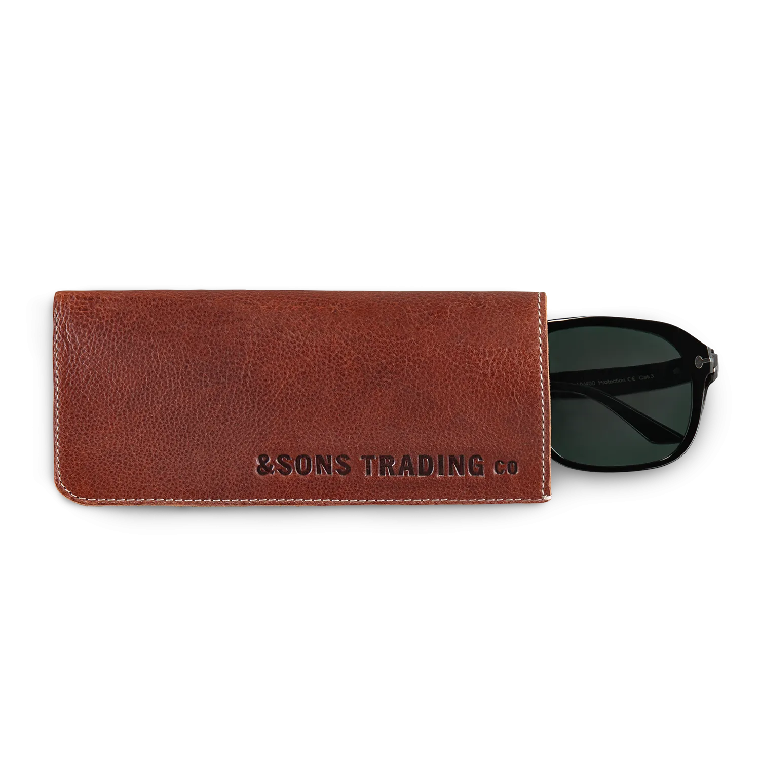 &SONS Pouch Glasses Case Brown