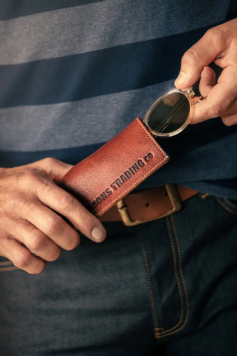 &SONS Pouch Glasses Case Brown