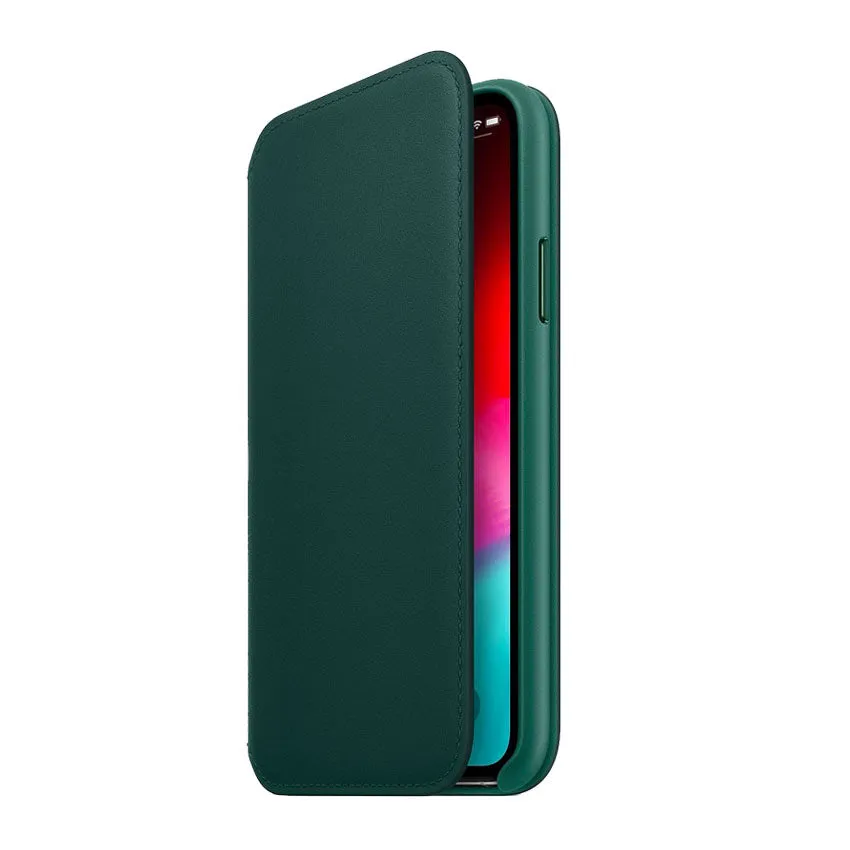 Apple iPhone XS Max Leather Folio Case Forest Green