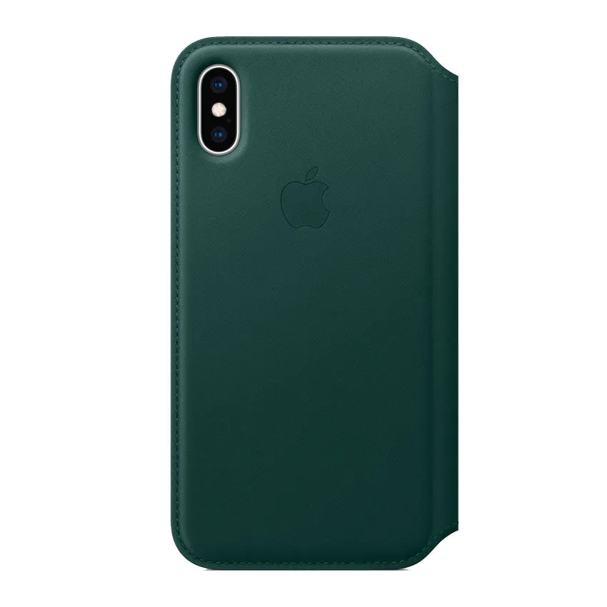 Apple iPhone XS Max Leather Folio Case Forest Green