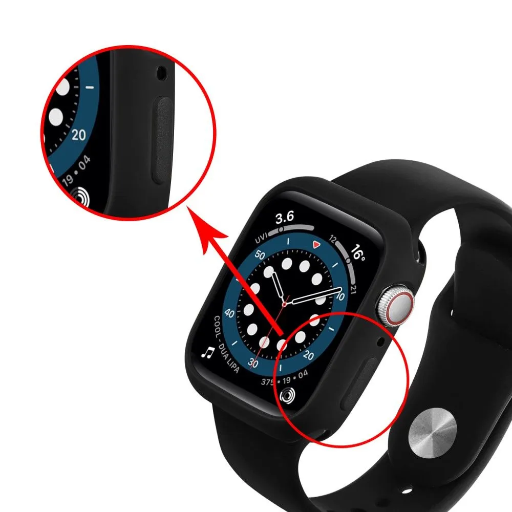 Apple Watch (45mm) candy color button TPU cover - Black / Black