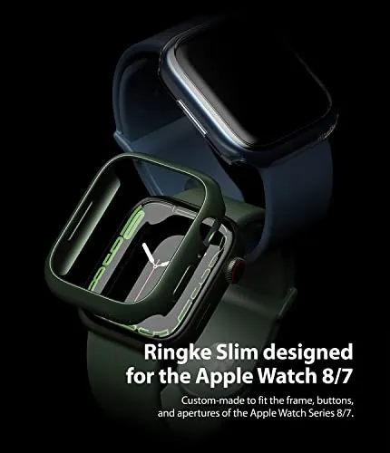 Apple Watch 7 45mm  | Slim Case - Clear & Deep Green (2 Pack)