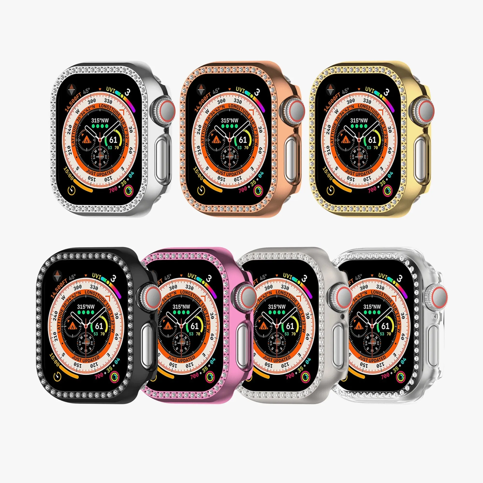 Apple Watch Diamond Plated Protective Hard Case - Silver