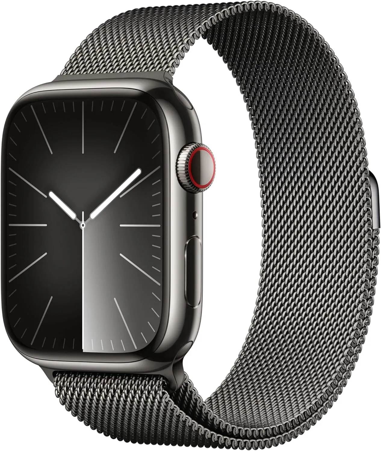 Apple Watch Series 9 45MMGPS   Cellular Graphite Stainless Steel Case with Graphite Milanese Loop