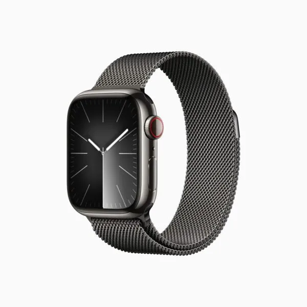 Apple Watch Series 9 45MMGPS   Cellular Graphite Stainless Steel Case with Graphite Milanese Loop