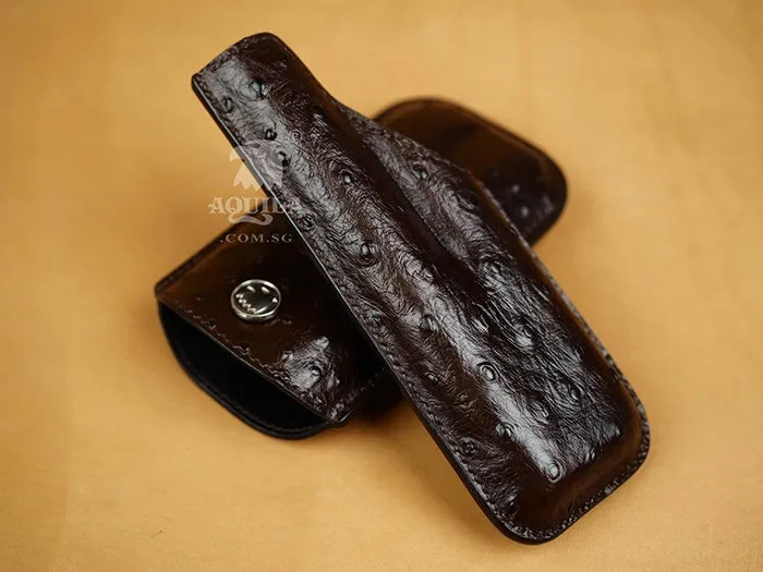 Aquila ostrich skin Leather Cigar Case