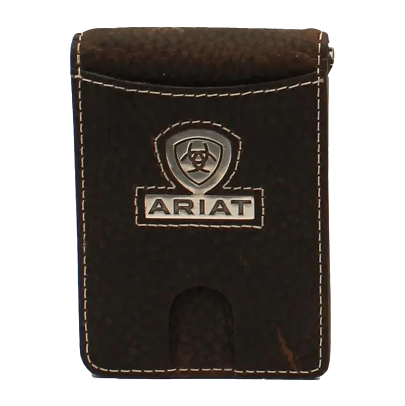 Ariat brown leather card case