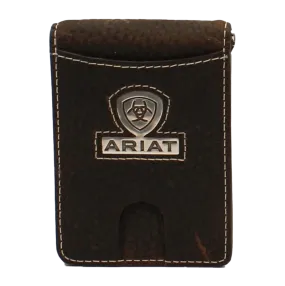 Ariat brown leather card case