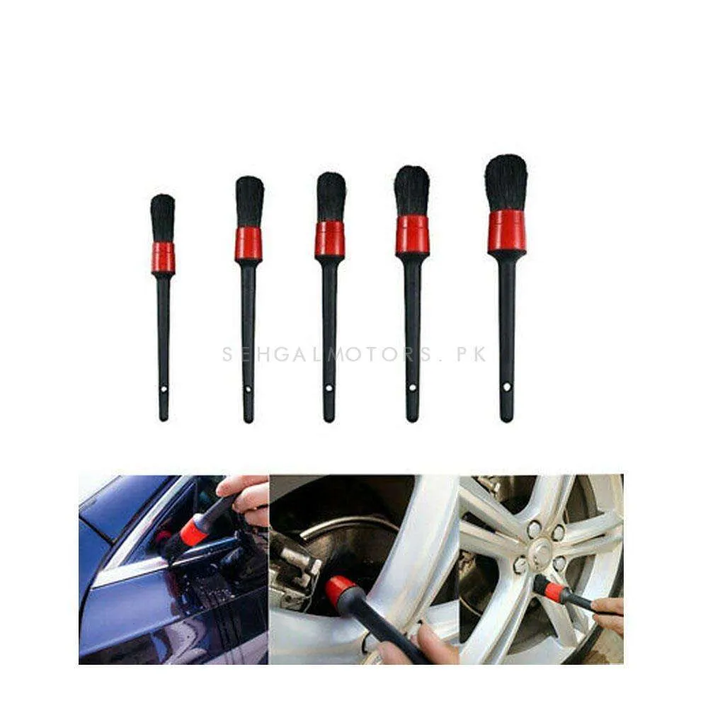 AutoBright Car Detailing Brush - 5PCS/Set - Detail Brush Car Wash Wheels Plastic Round Tool Cleaning Accessories Auto Multifunctional Trim