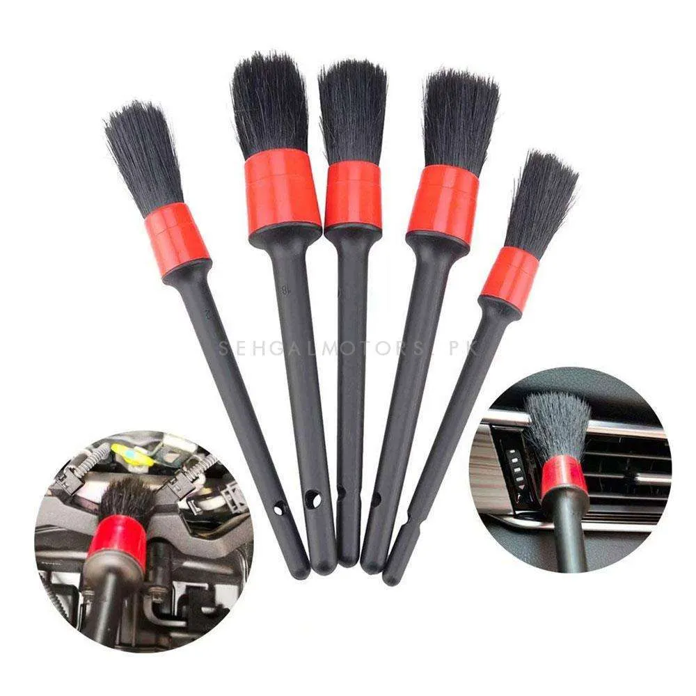 AutoBright Car Detailing Brush - 5PCS/Set - Detail Brush Car Wash Wheels Plastic Round Tool Cleaning Accessories Auto Multifunctional Trim