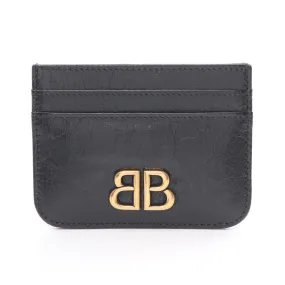 Balenciaga Monaco Leather Card Case Black