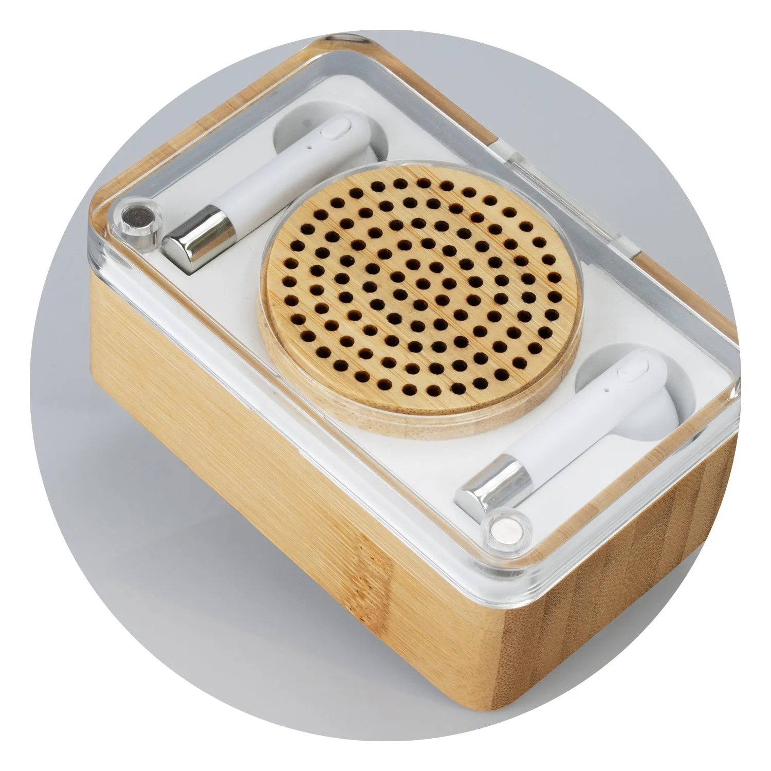 Bamboo Wireless Speaker and Earbud Set