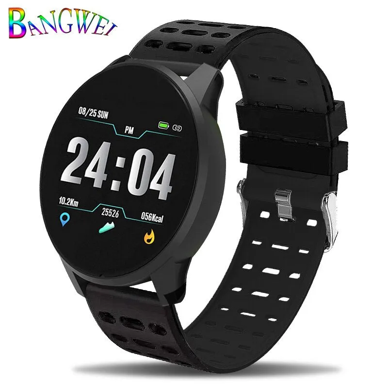 BANGWEI 2019 New Smart health watch Blood Pressure Heart Rate Sport Mode Smart Watch Men Women fitness watch waterproof clock