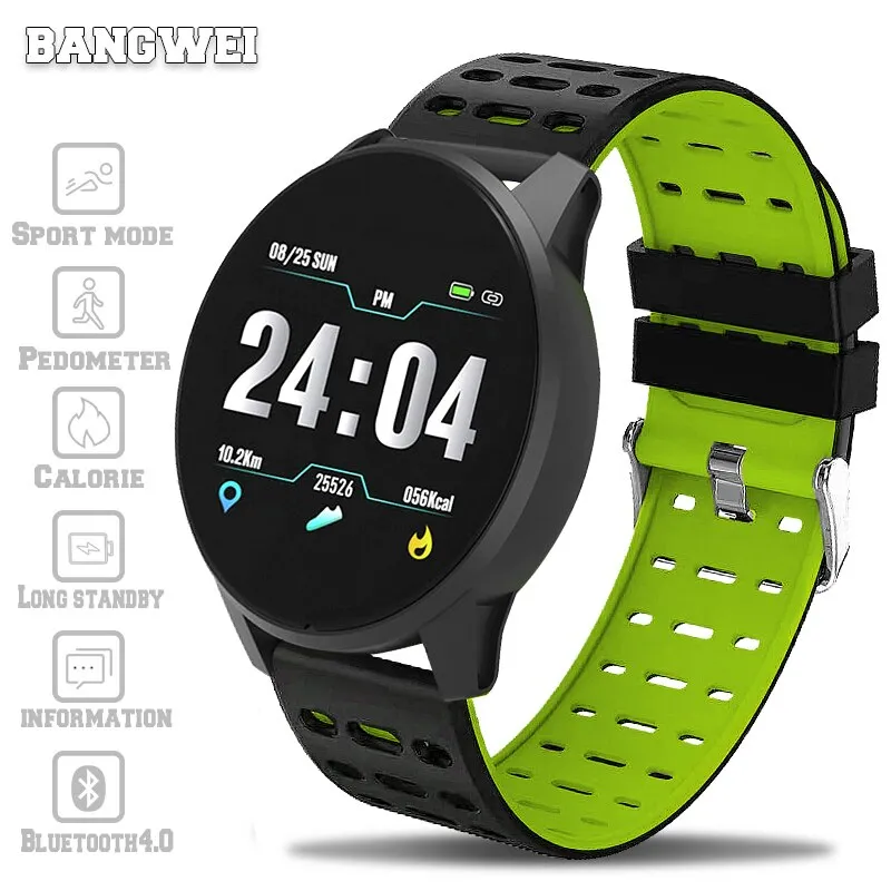 BANGWEI 2019 New Smart health watch Blood Pressure Heart Rate Sport Mode Smart Watch Men Women fitness watch waterproof clock