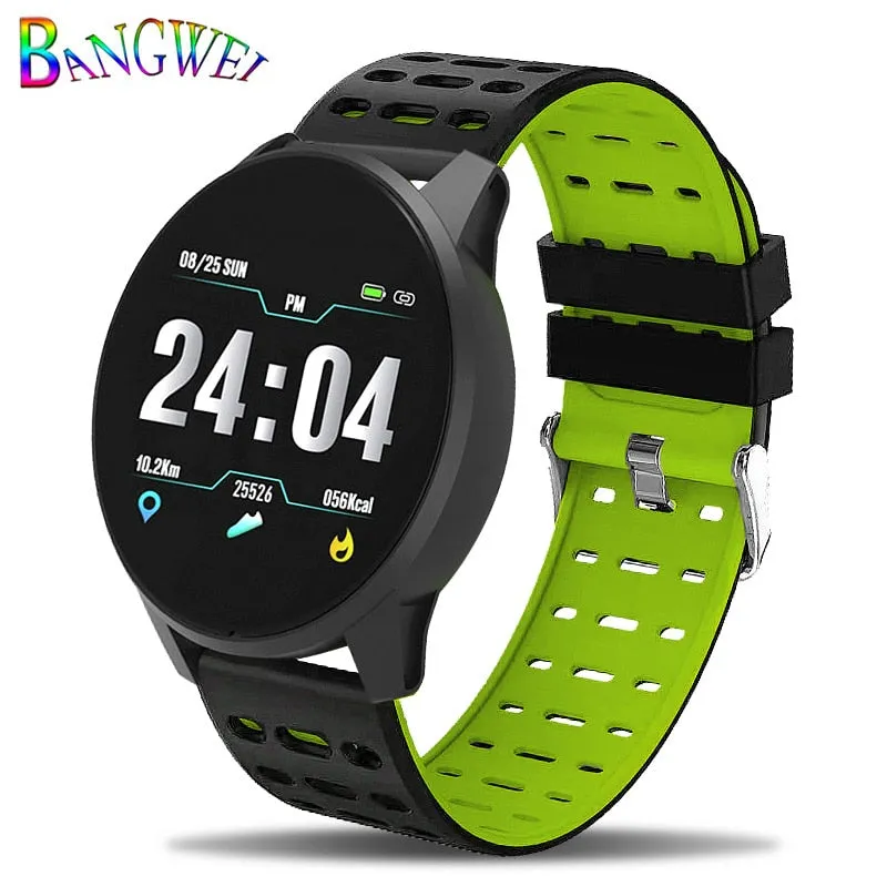 BANGWEI 2019 New Smart health watch Blood Pressure Heart Rate Sport Mode Smart Watch Men Women fitness watch waterproof clock